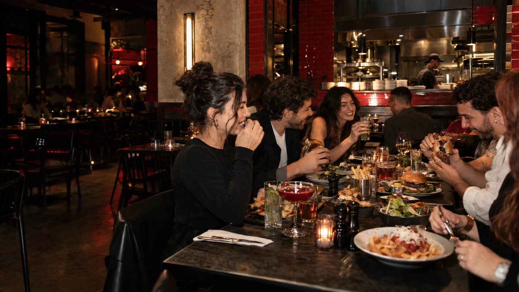 Kalabalık ve canlı Big Mama’s Urban restoranı